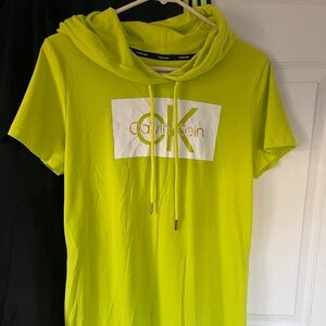 Calvin Klein Sporty Cotton Dress – Unique Neon Green, Size L-NEW